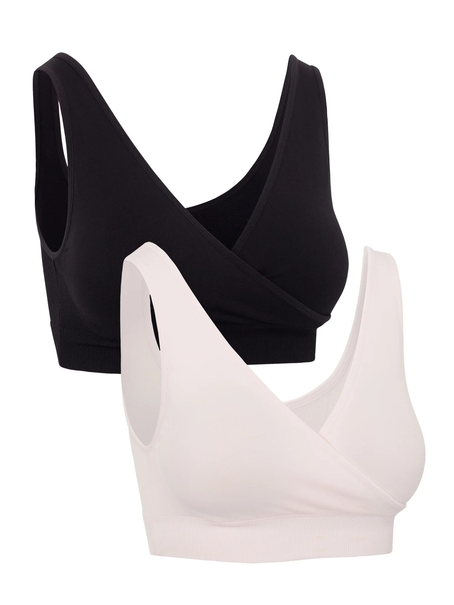 Ingrid & Isabel For Every Belly Women's Maternity & Nursing Seamless Crossover Bra, 2-Pack, Sizes... | Walmart (US)