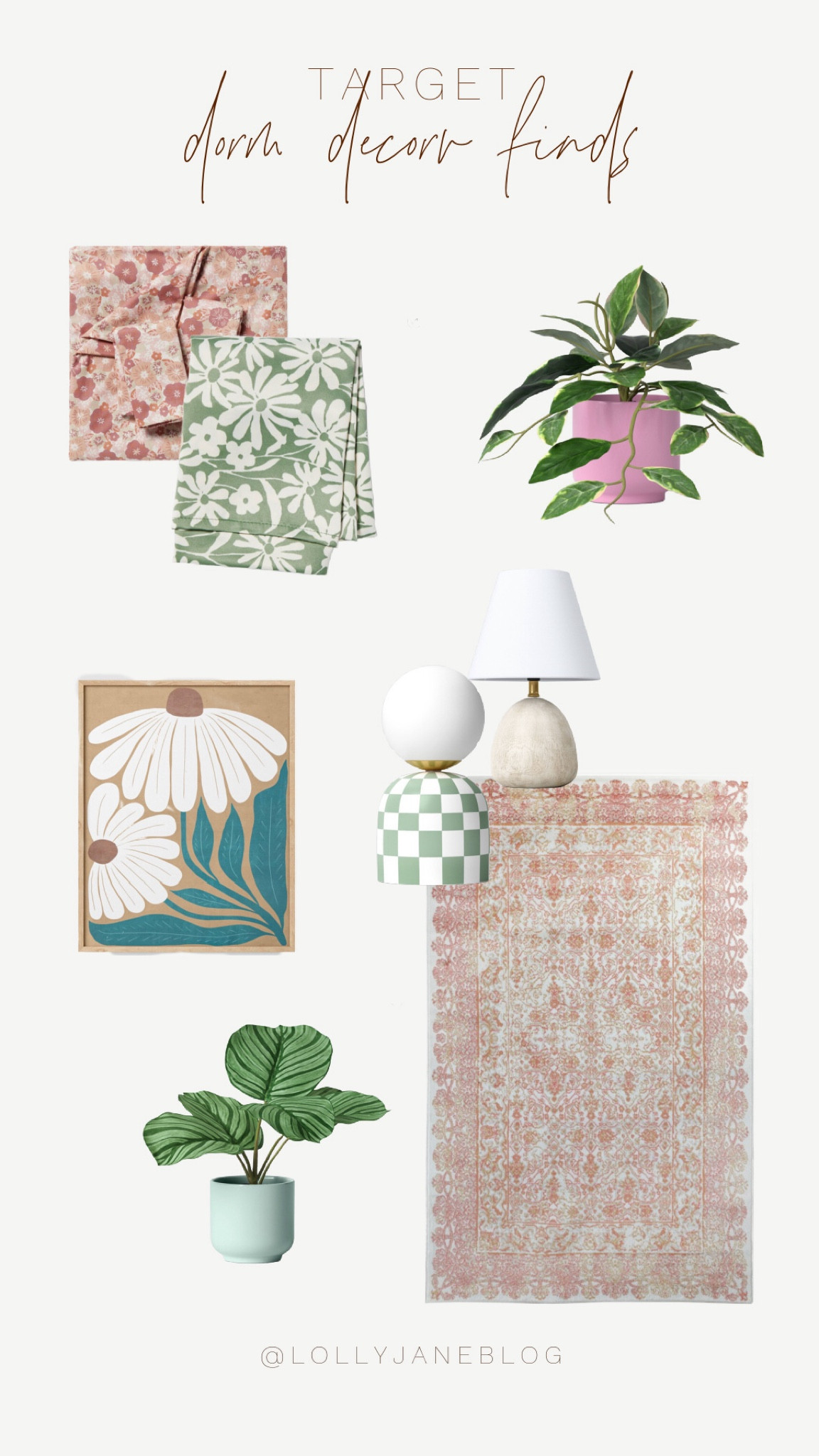 Target college dorm decor finds! 

College door finds for anybody who wants a cute dorm! 😉💕
From sheets, bedding, plants , lamps, wall decor and rugs Target has alll of these fun finds! 
I am obsessed with this green checkered lamp. This rug is absolutely perfect for any space! 

#LTKTravel #LTKHome #LTKBacktoSchool