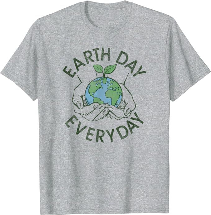 Trendy Earth Day Every Day Hands Holding Planet Earth T-Shirt | Amazon (US)