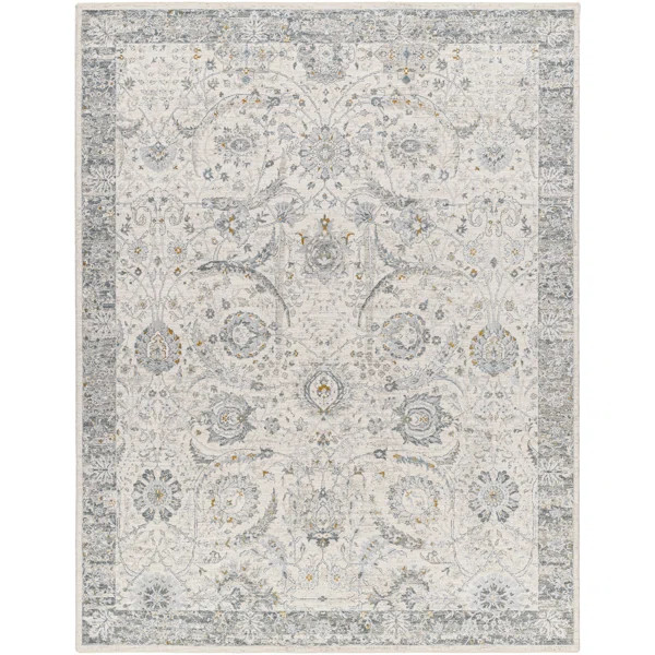 Aransa Traditional Blue and Cream Area Rug | Wayfair North America