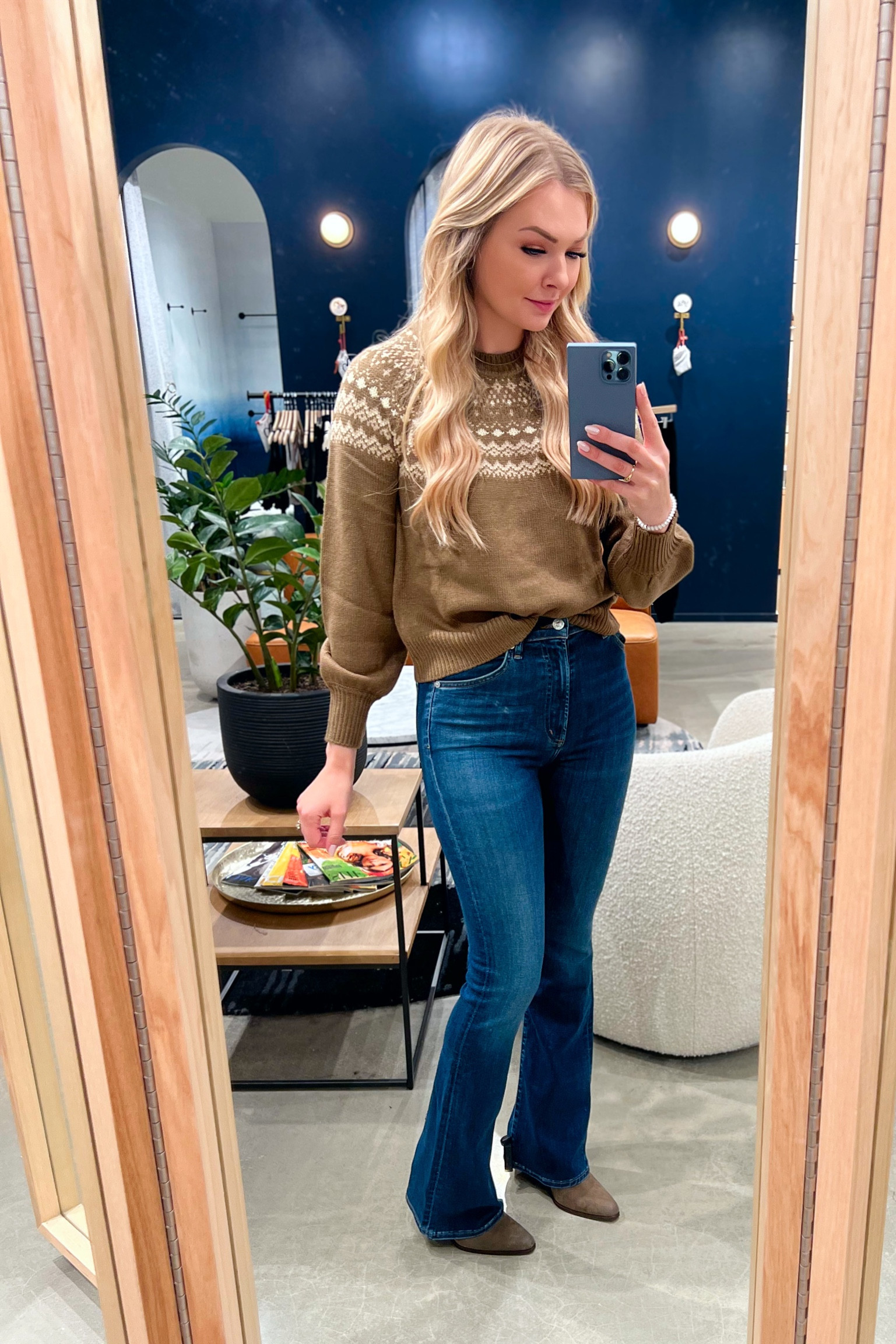 Perfect fall outfit from EVEREVE - on sale for Labor Day! Wearing XS in Fair Isle sweater & 25 in jeans

#LTKsalealert #LTKworkwear #LTKSeasonal