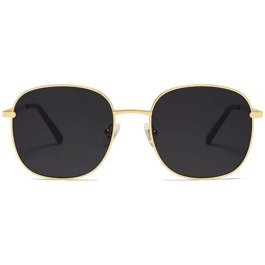 SOJOS Classic Trendy Square Sunglasses for Women Men Cute Big Frame Gold Shades SJ1137 | Amazon (US)