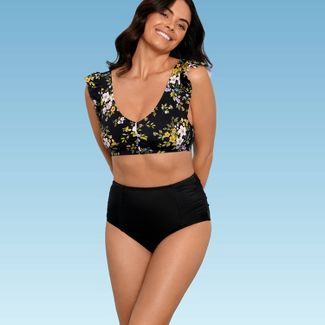 Women's Slimming Control Shirred High Waist Bikini Bottom - Beach Betty by Miracle Brands | Target