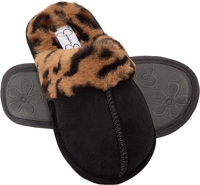 Jessica Simpson Girls Comfy Slippers - Cute Faux Fur Slip-on Shoes Memory Foam House Slipper | Amazon (US)