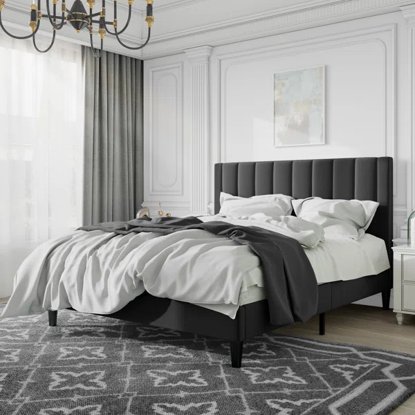 Austell Velvet Wingback Bed | Wayfair North America