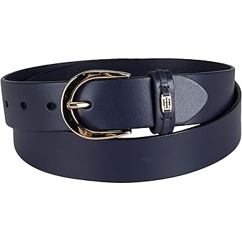 Tommy Hilfiger Women's TH Ornament Logo Casual Leather Belt for Jeans, Trousers and Dresses | Amazon (US)