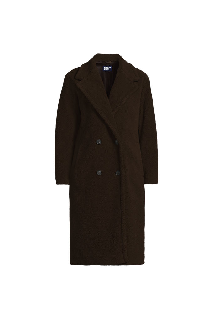 Women's Teddy Collared Coat - Lands' End - Brown - M | Lands' End (US)