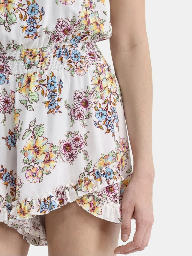 Jessica Simpson Women’s Ruffle Coverup Romper, Sizes XS-XXL - Walmart.com | Walmart (US)