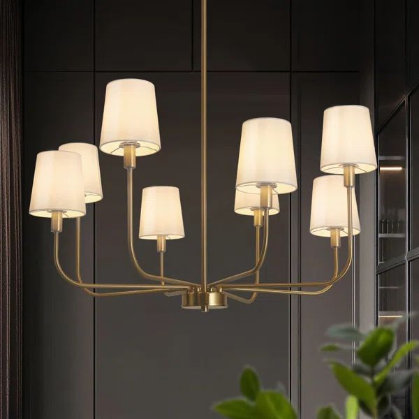 Jasrah 8-Light Candle Style Dining Room Brass Gold Chandelier | Wayfair North America