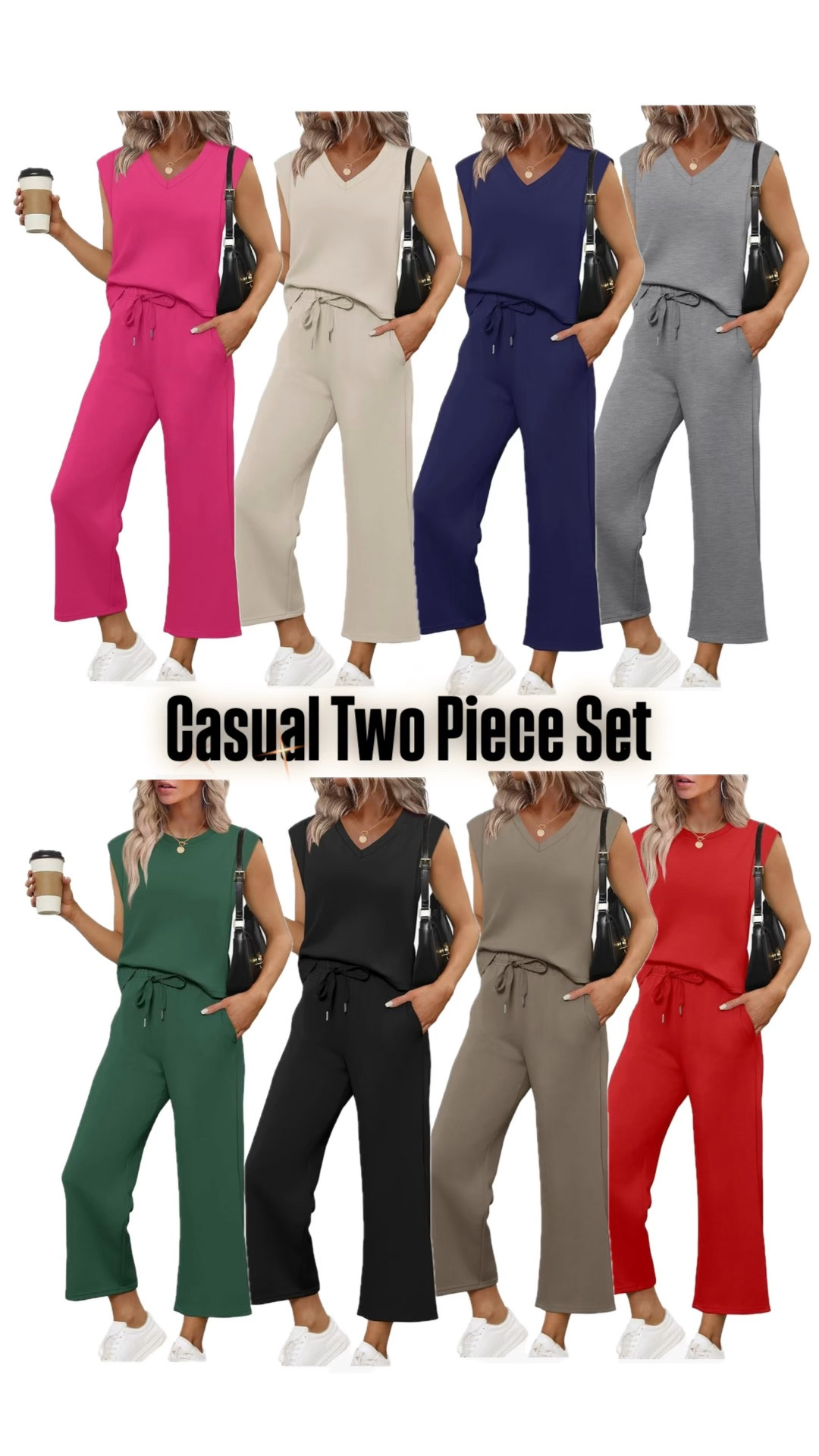 Casual Sleeveless Two Piece Set✨ Some colors are ON SALE🚨🚨🚨

#LTKSpringSale #LTKSaleAlert #LTKU