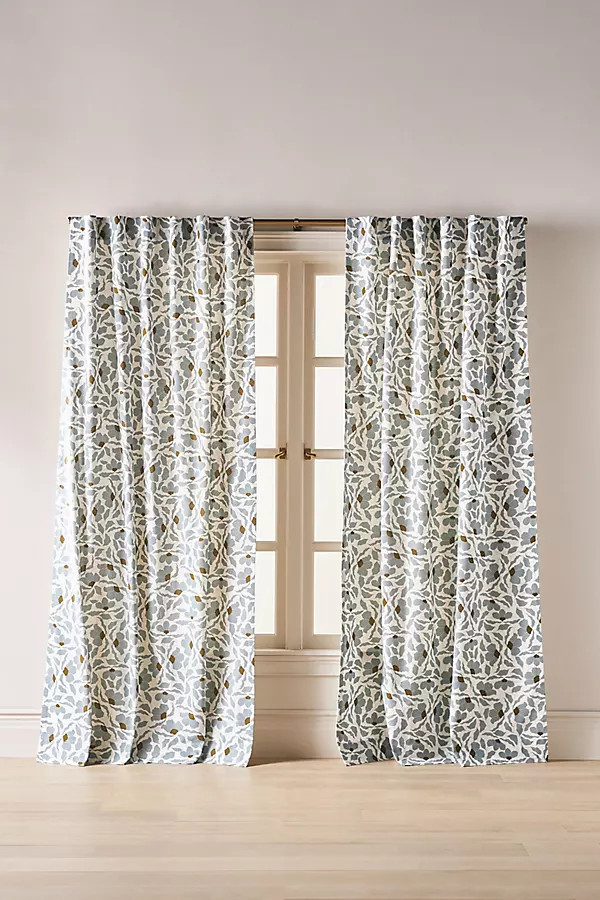 Cotton Printed Floral Curtain | Anthropologie (US)