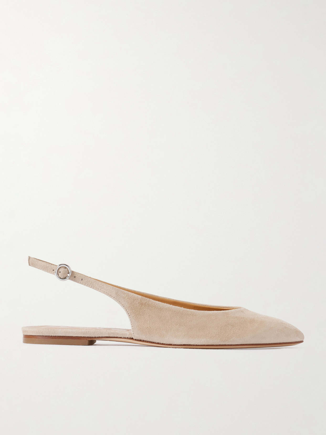 Aeyde - Amelia Suede Slingback Ballet Flats - Neutrals | NET-A-PORTER (US)