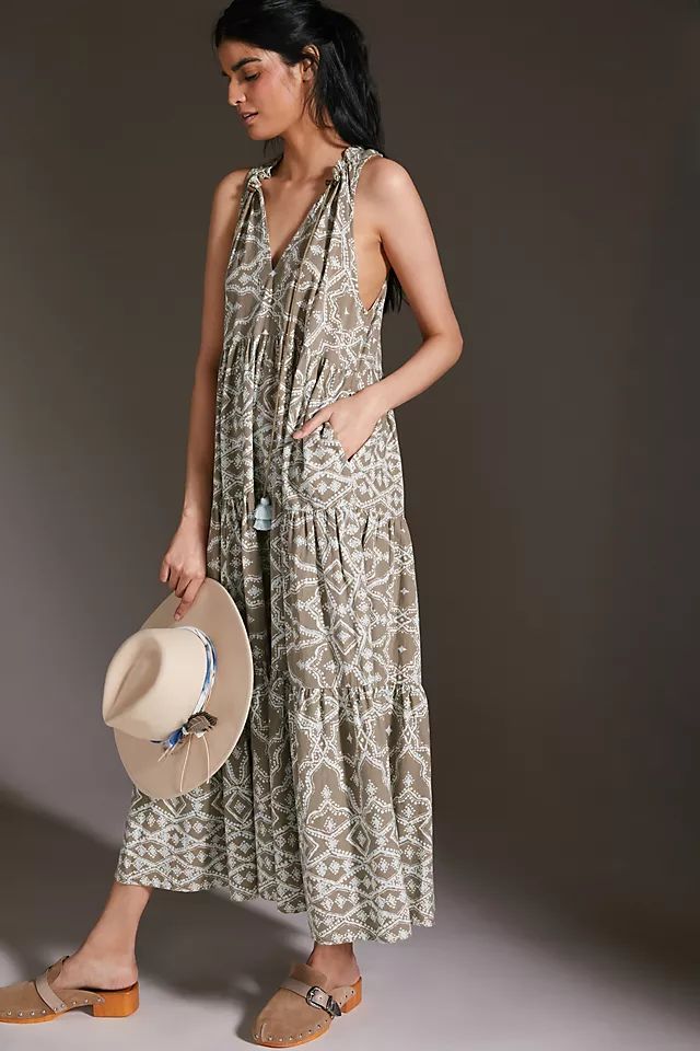 Omika Ruffled Tunic Maxi Dress | Anthropologie (US)