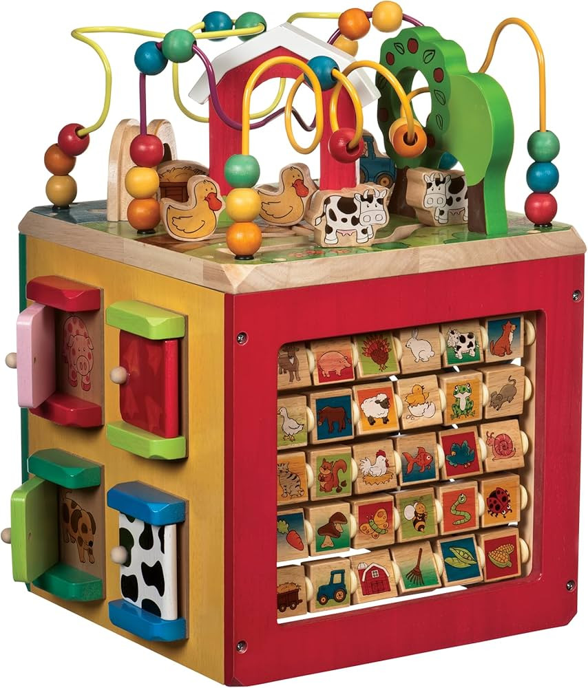Battat Farm, 5-Sided Play Center with Bead Maze, Wood Toys | Amazon (US)