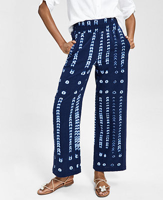 INC International Concepts Cotton Wide-Leg Pull-On Pants, Created for Macy's & Reviews - Pants & ... | Macys (US)