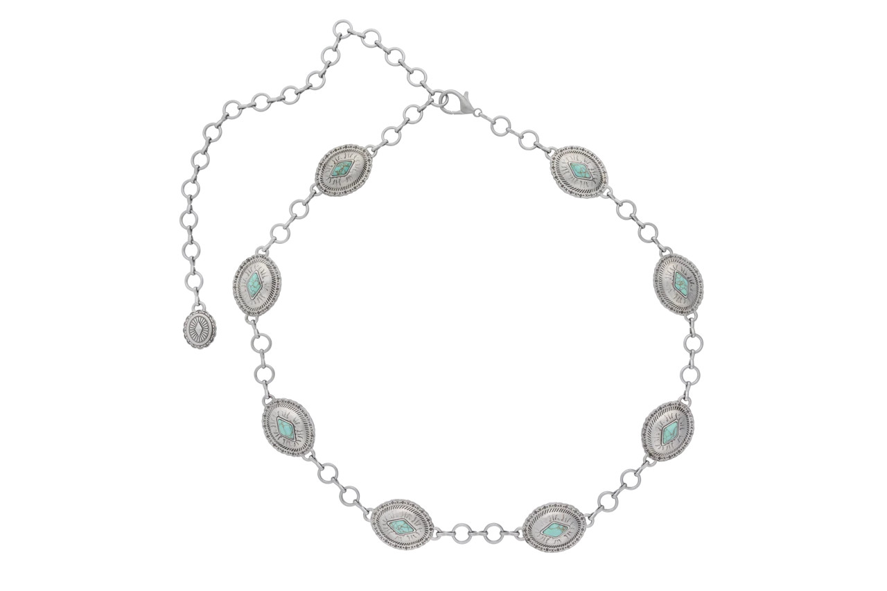 Axesoria West Silver Concho Chain Belt | Pinto Ranch | Pinto Ranch