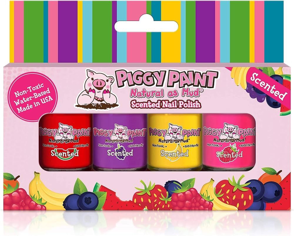 PIGGY PAINT Scented 100% Non-toxic Girls Nail Polish - Safe, Chemical Free Low Odor for Kids, 4 P... | Amazon (US)