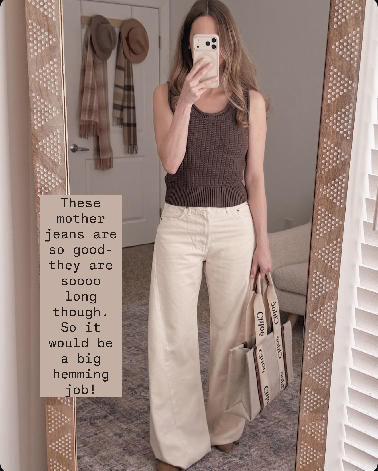 These wide leg mother jeans are so good with a simple sweater tank and neutral accessories ✨

wide leg jeans outfit women, mother denim outfit women, neutral casual outfit women, spring denim outfit women, elevated casual outfit women, everyday jeans outfit women, neutral capsule wardrobe outfit, effortless spring outfit women

#LTKOver40 #LTKmomlife #LTKWorkwear