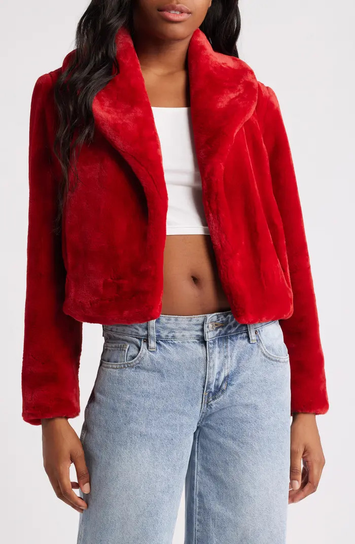 Shawl Collar Faux Fur Jacket | Nordstrom