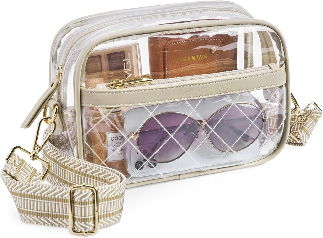 Missnine Clear Bag for Stadium Events Quilted Clear Purse for Women Stadium Approved PVC Crossbod... | Amazon (US)