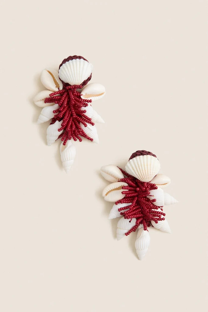 Wine and Ecru Whimsical Waters Earrings | Tuckernuck (US)