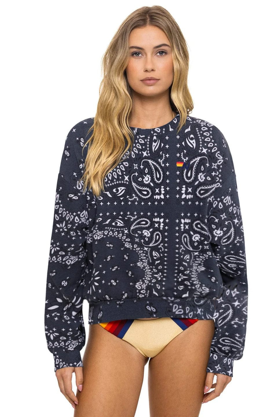 BANDANA RELAXED CREW SWEATSHIRT - CHARCOAL | Aviator Nation