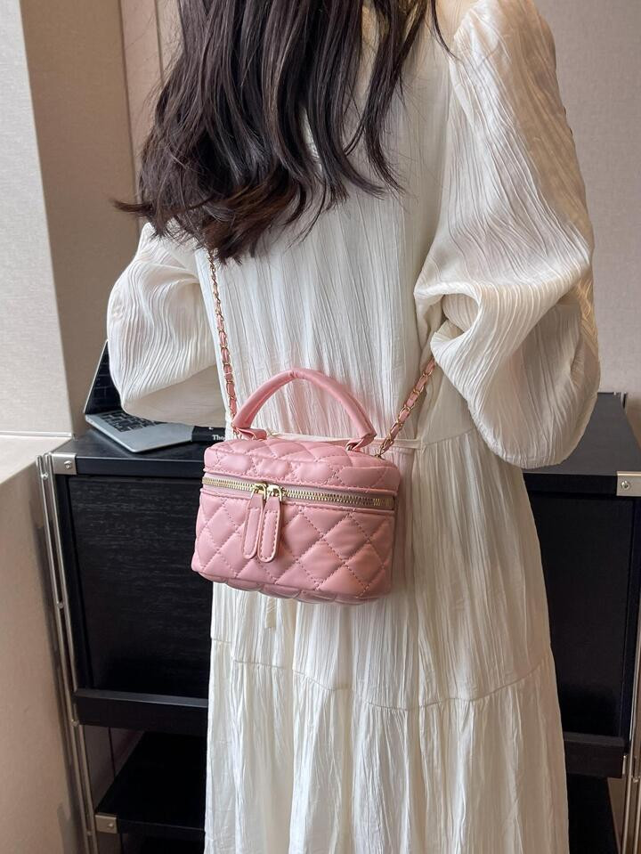 Mini Stitching Tote Bag With Top Single Handle, Suitable For Commuting | SHEIN