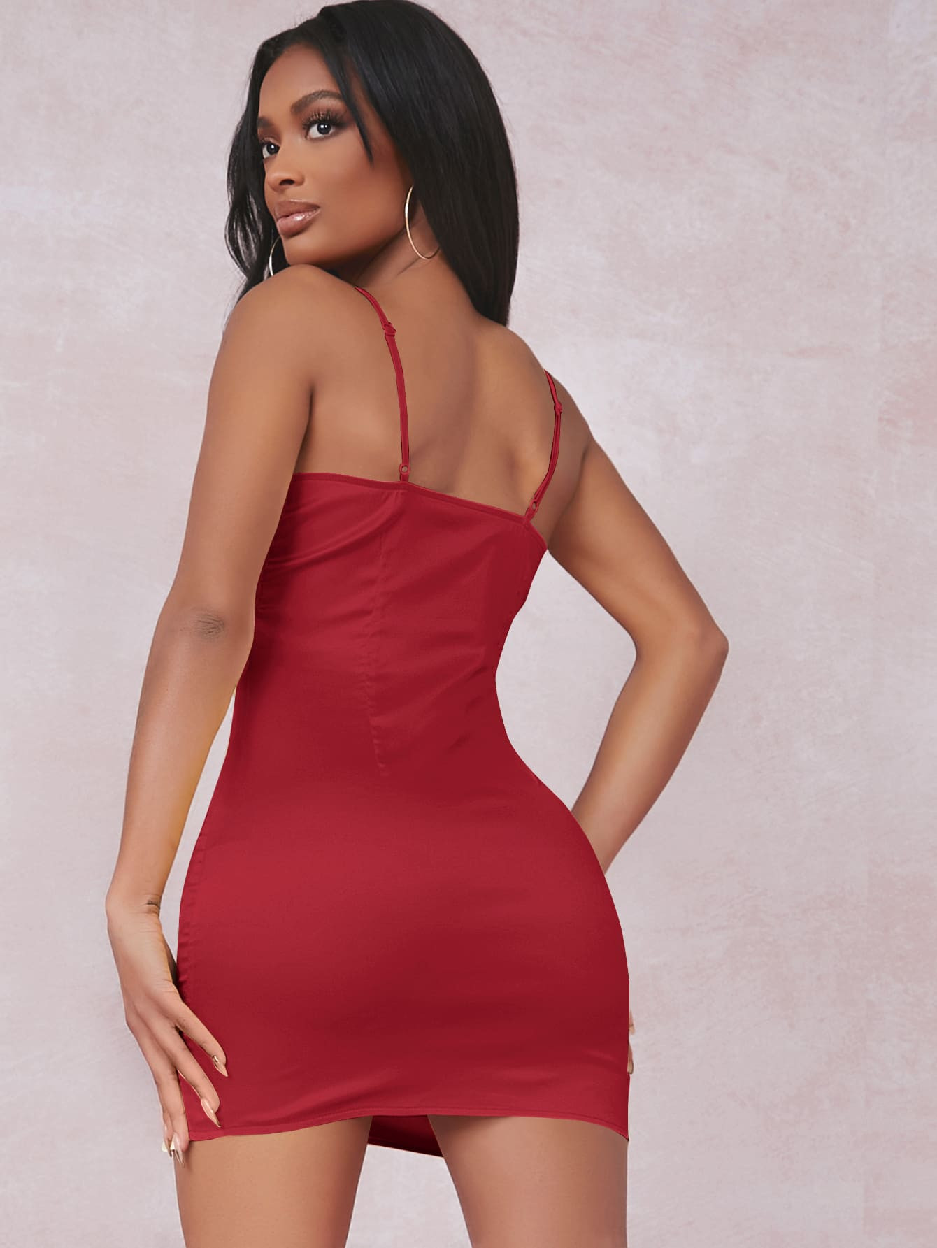 SHEIN SXY Split Detail Satin Cami Dress | SHEIN