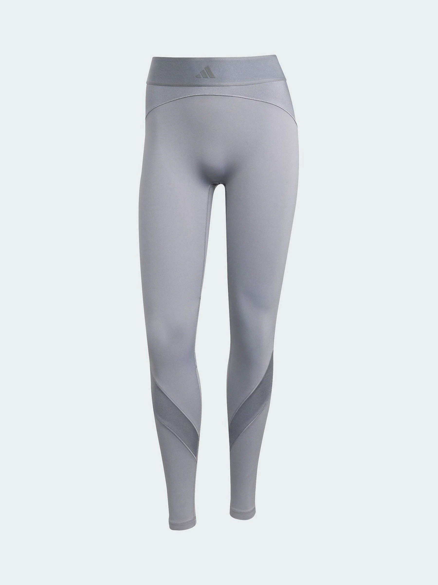 adidas adidas Grey Hyperglam Shine Full-Length Leggings | Next US
