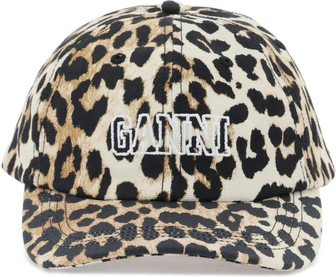 Ganni Leopard Baseball Cap in Mixed Colours | A5312 | LOZURI