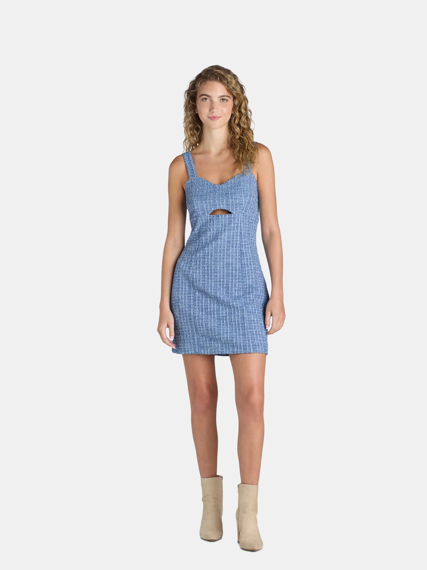 Madden NYC Juniors’ Cut Out Boucle Dress, Sizes XXS-XXL | Walmart (US)