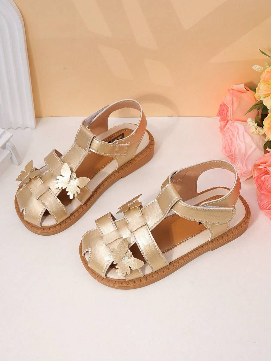 1 Pair Girls' White Floral Sandals, 3D Daisy & Pearl Decor, Faux Leather, Toe-Protective & Breath... | SHEIN