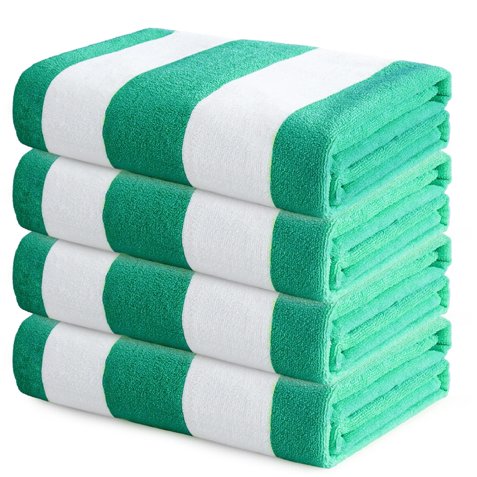 Exclusivo Mezcla 4-Pack Large Cabana Stripe Lightweight Soft Microfiber Beach Towels, Highly Abso... | Walmart (US)