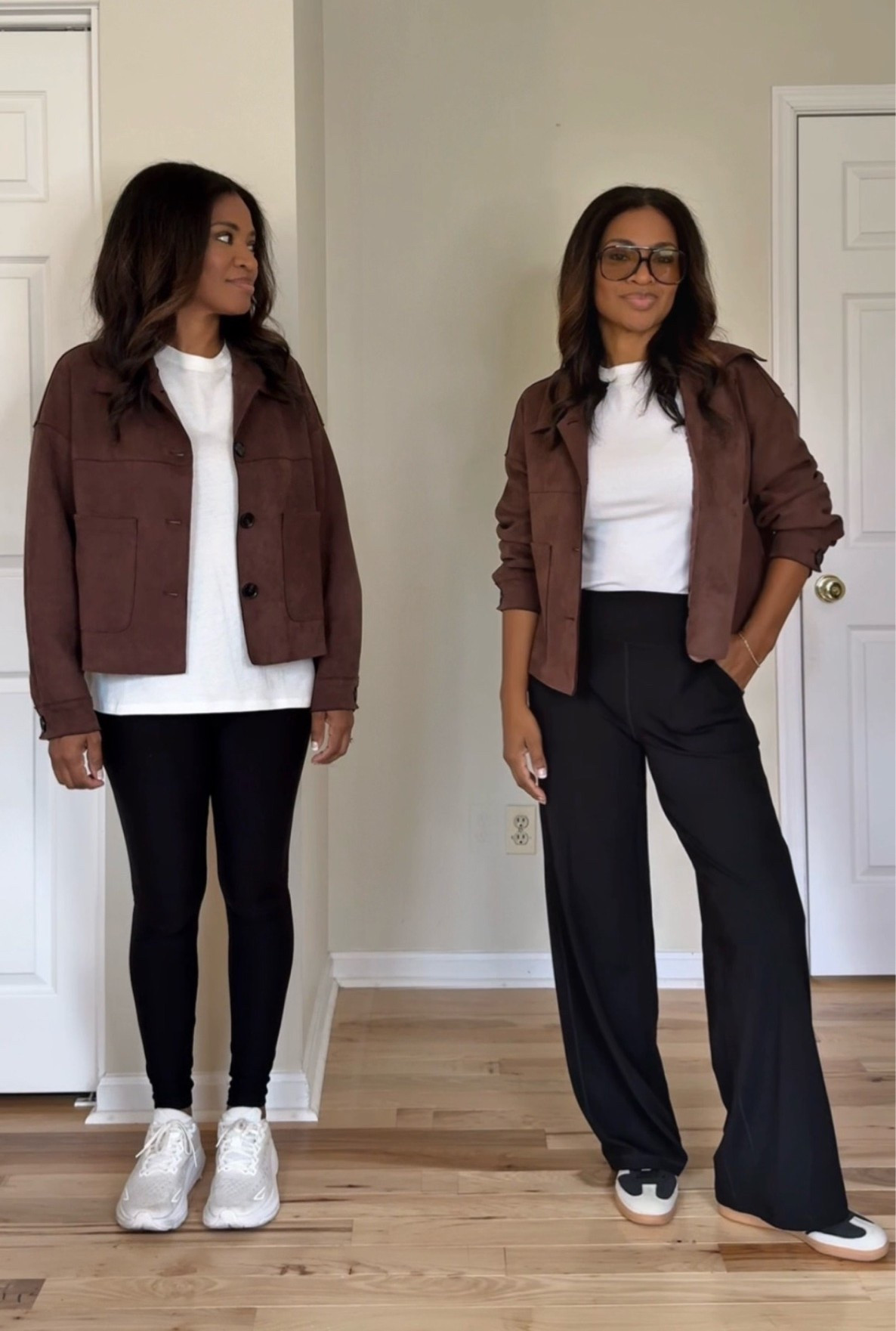Jacket: small
Tops: Small
Black pants: Small /  I am 5.5 and I bought the “5.4-5.7” size 
White sneakers: Size 9
Adidas sneakers: Size 8.5 (size down ½ size)

#LTKootd #LTKgrwm #LTKOver40