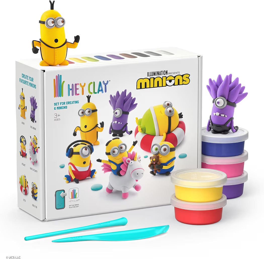 Fat Brain Toys Hey Clay Minions, Air Dry Clay Kit with Interactive App for Kids & Tweens, Modelin... | Amazon (US)
