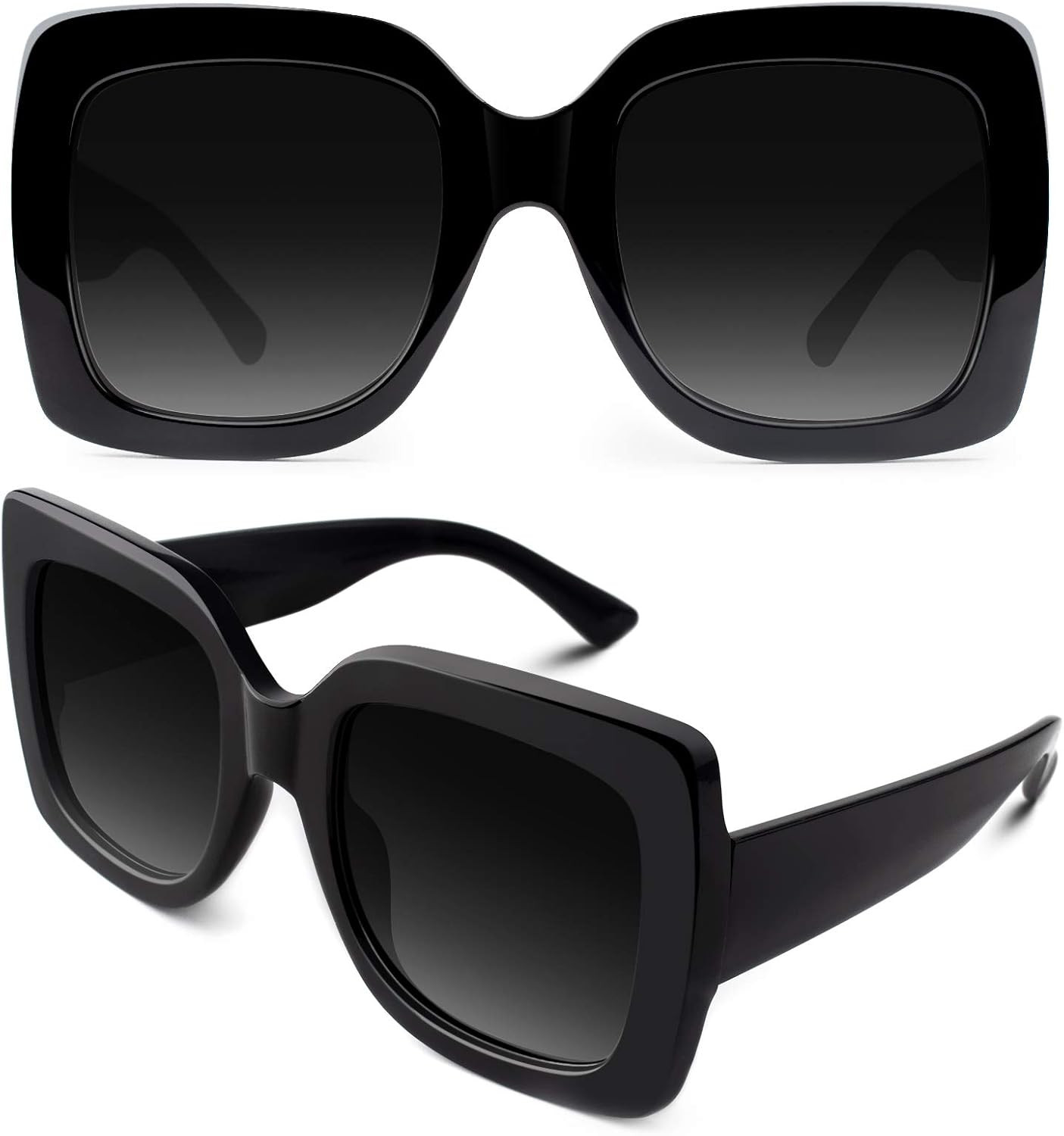 GQUEEN Oversized Square Frame Sunglasses Womens Retro Trendy Shades S904 | Amazon (US)