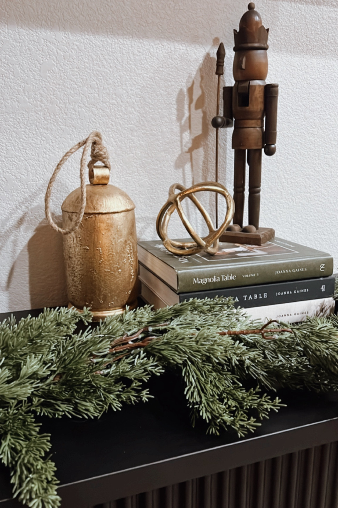 Warm and cozy neutral Christmas will forever be my vibe 🤎 Cute little tv console styling! 

#LTKHome #LTKHoliday