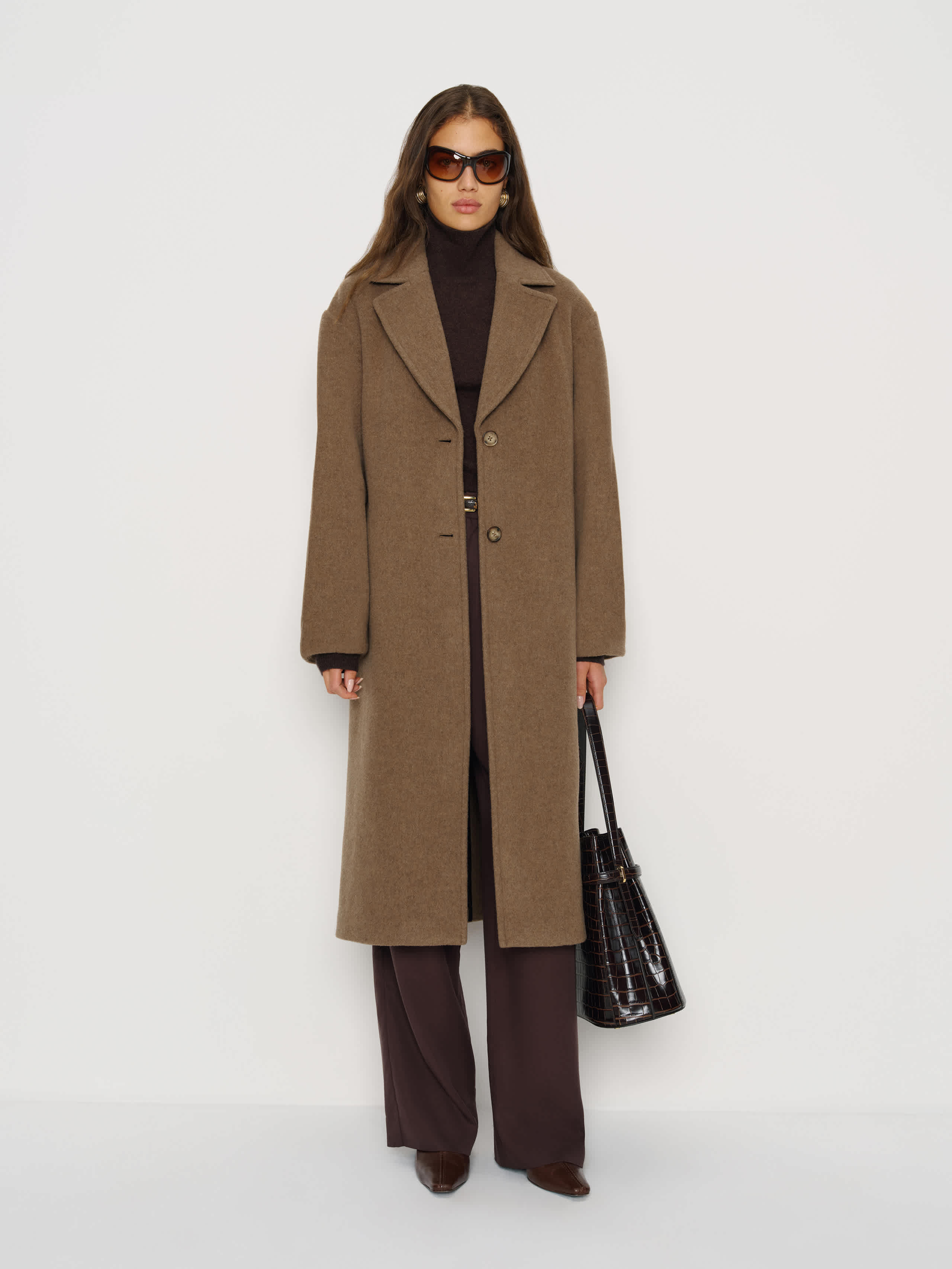 Reformation Wyatt Coat Brown Medium | Reformation (Global)