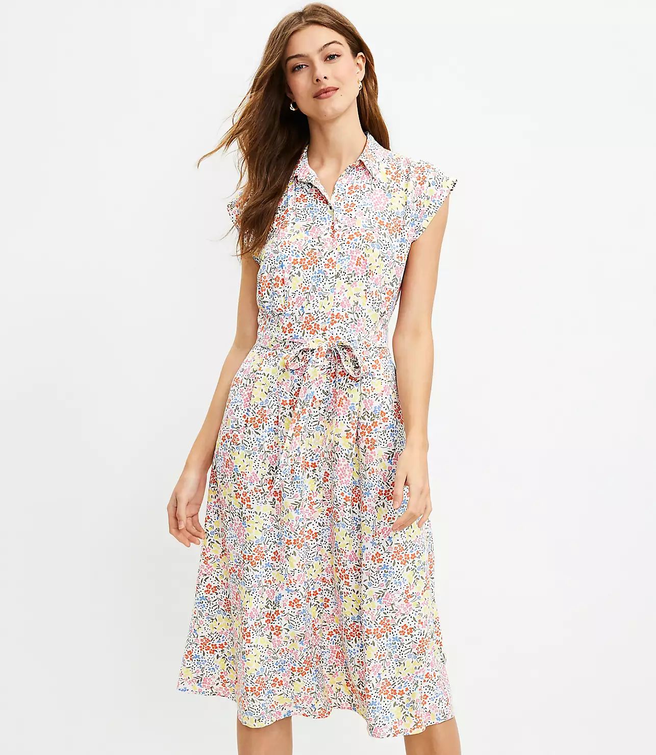 Floral Midi Pocket Shirtdress | LOFT | LOFT