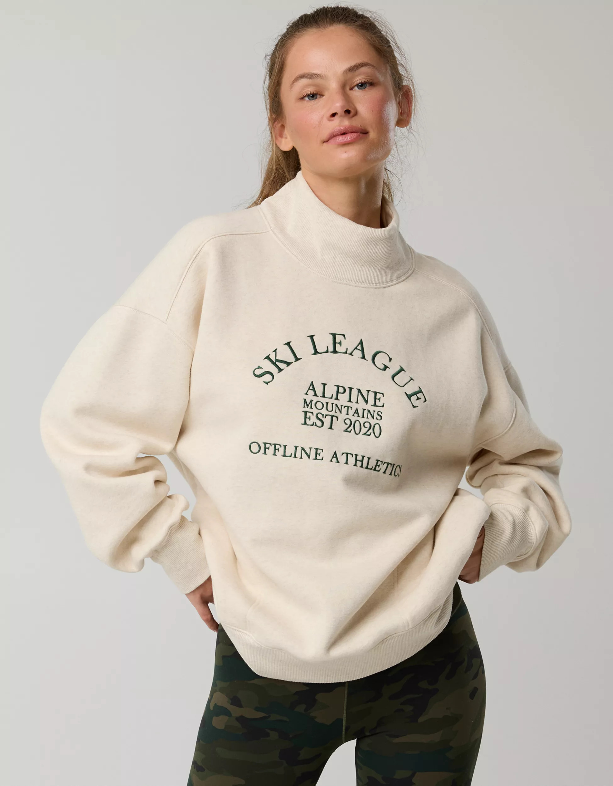 OFFLINE By Aerie Cloud Fleece Oversized Mockneck Sweatshirt | Aerie