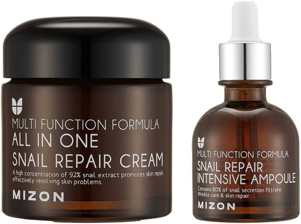 MIZON All-in-1 Snail Repair Cream and Snail Repair Intensive Ampoule Korean Skincare Set | Amazon (CA)