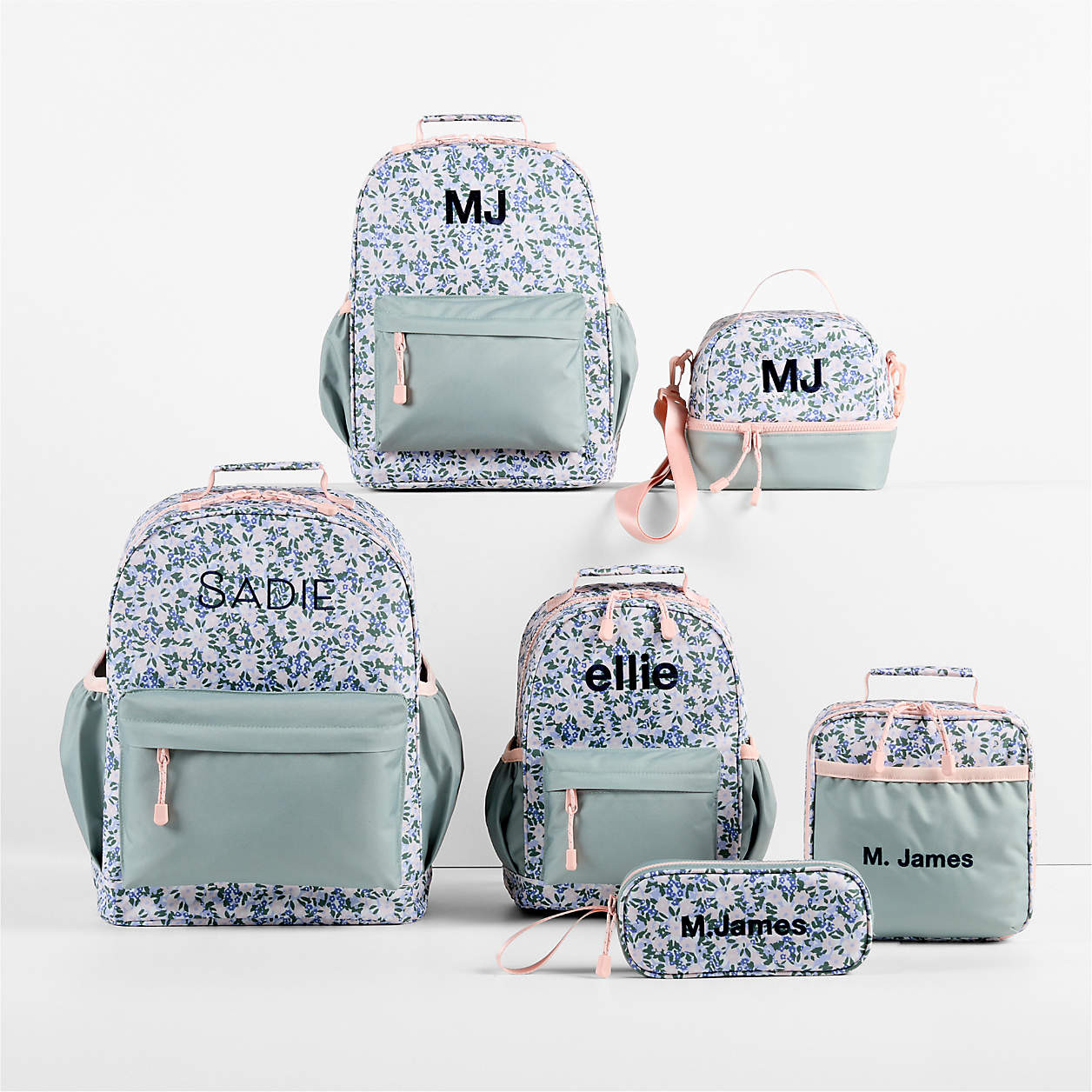 Forest Floral Green Large Kids Backpack with Side Pockets + Reviews | Crate & Kids | Crate & Barrel