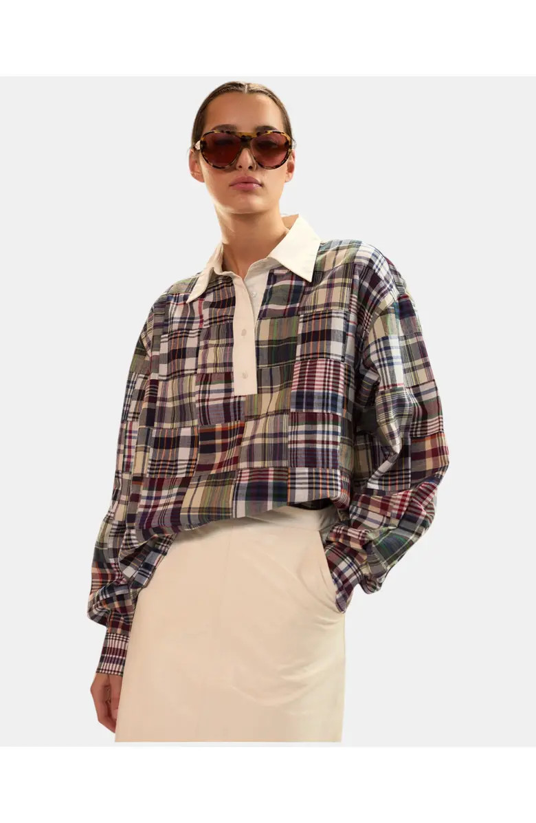 Marisol Madras Rugby Shirt | Nordstrom