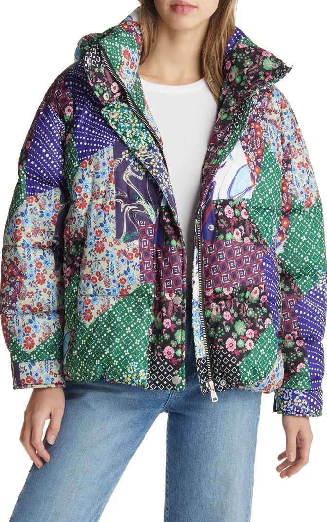 Patchwork Quilted Hooded Puffer Coat | Nordstrom