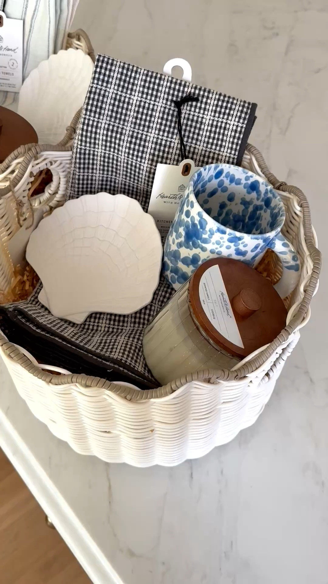 Summer Gift Basket idea 💡 gifted these to our boys teachers, everything is from Target! 🎯 I can’t seem to find this exact basket online yet so I linked others that I think would be wonderful alternatives. I added a fresh little flower bundle inside them when I gifted them! 🐚✨

#LTKHome #LTKselfcare #LTKSeasonal