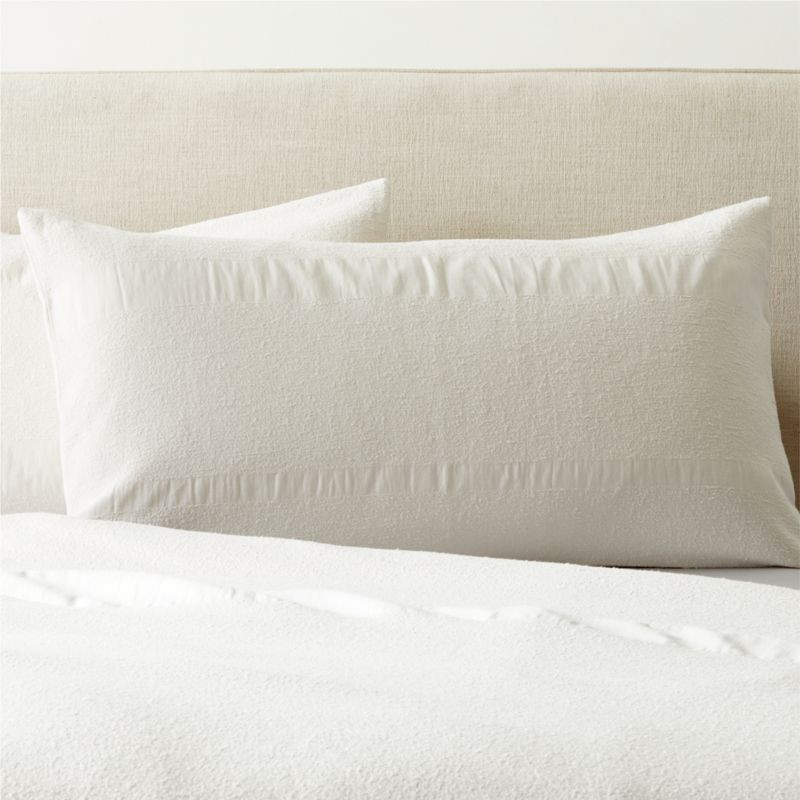 Cleo Textured Ivory King Shams Set of 2 + Reviews | CB2 | CB2