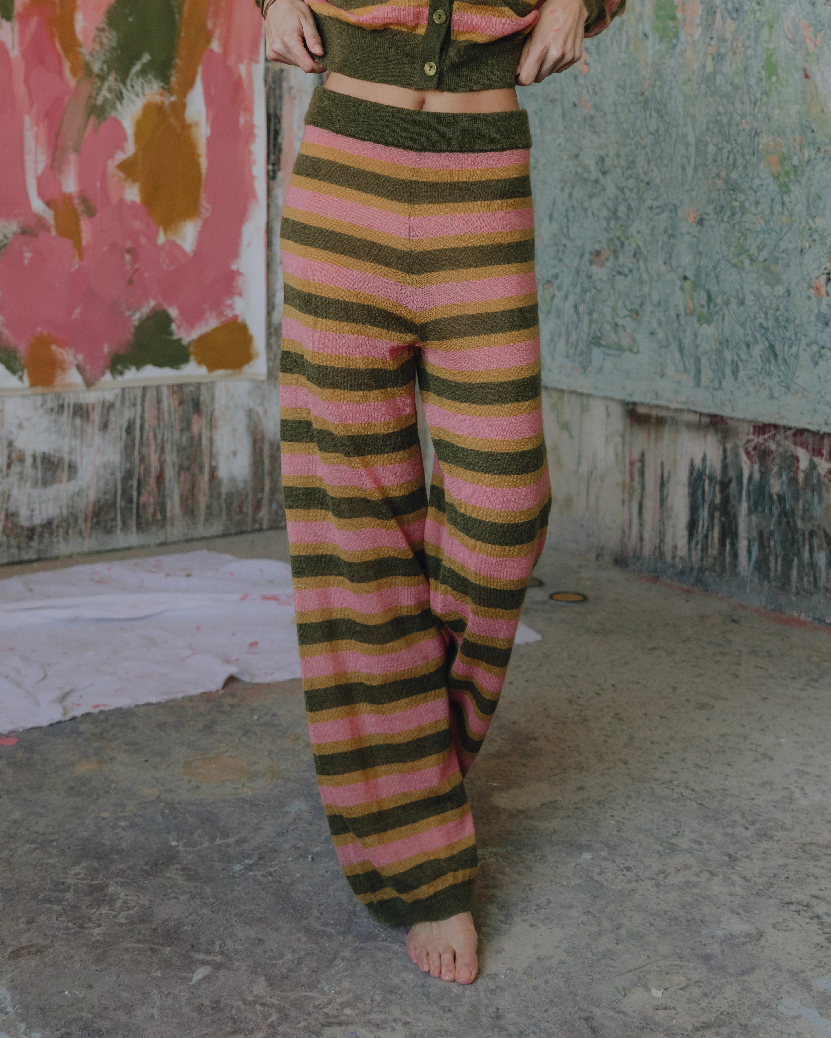 Striped Knit Pants | Daily Drills