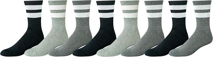 Amazon Essentials Men's Retro Stripe Crew Sock, 8 Pairs | Amazon (US)