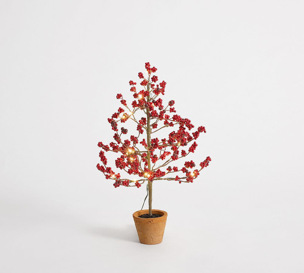 Lit Berry Tree, Red 24 | Pottery Barn (US)