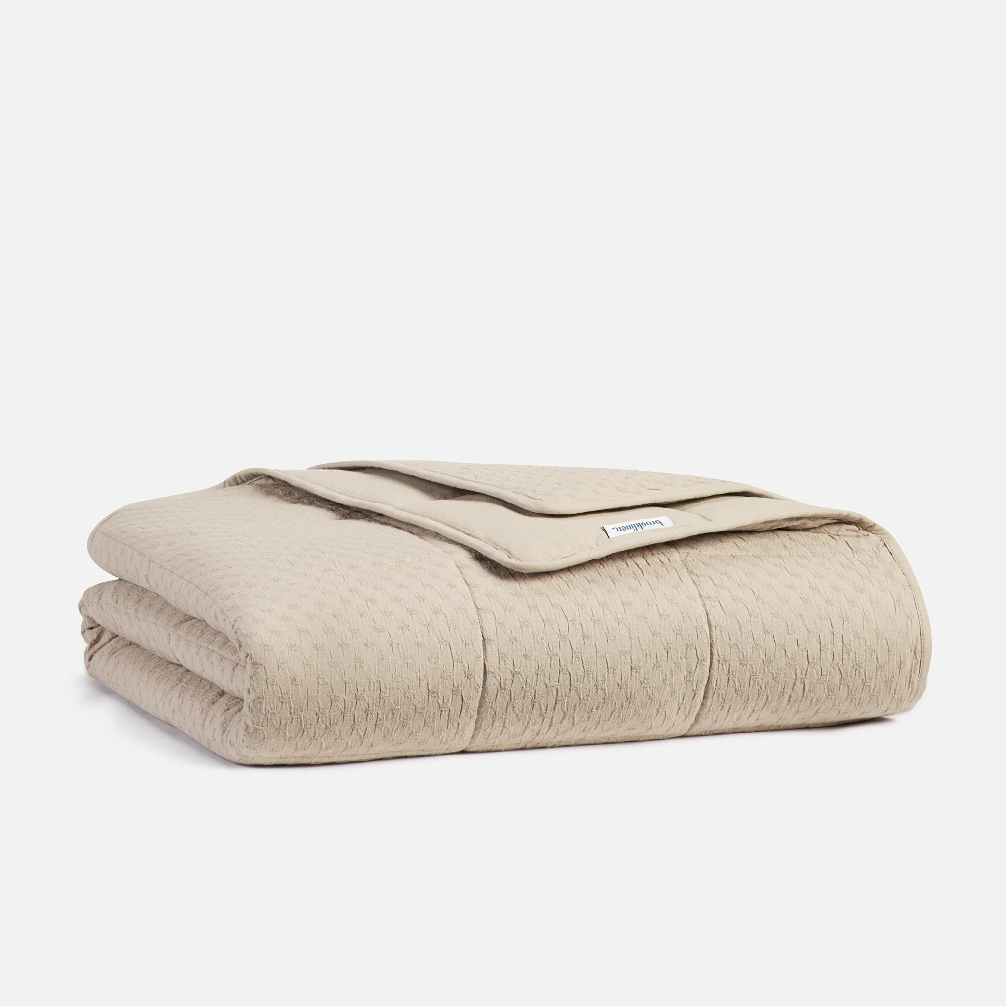 Brooklinen Weighted Throw Blanket in Driftwood Tan | Brooklinen